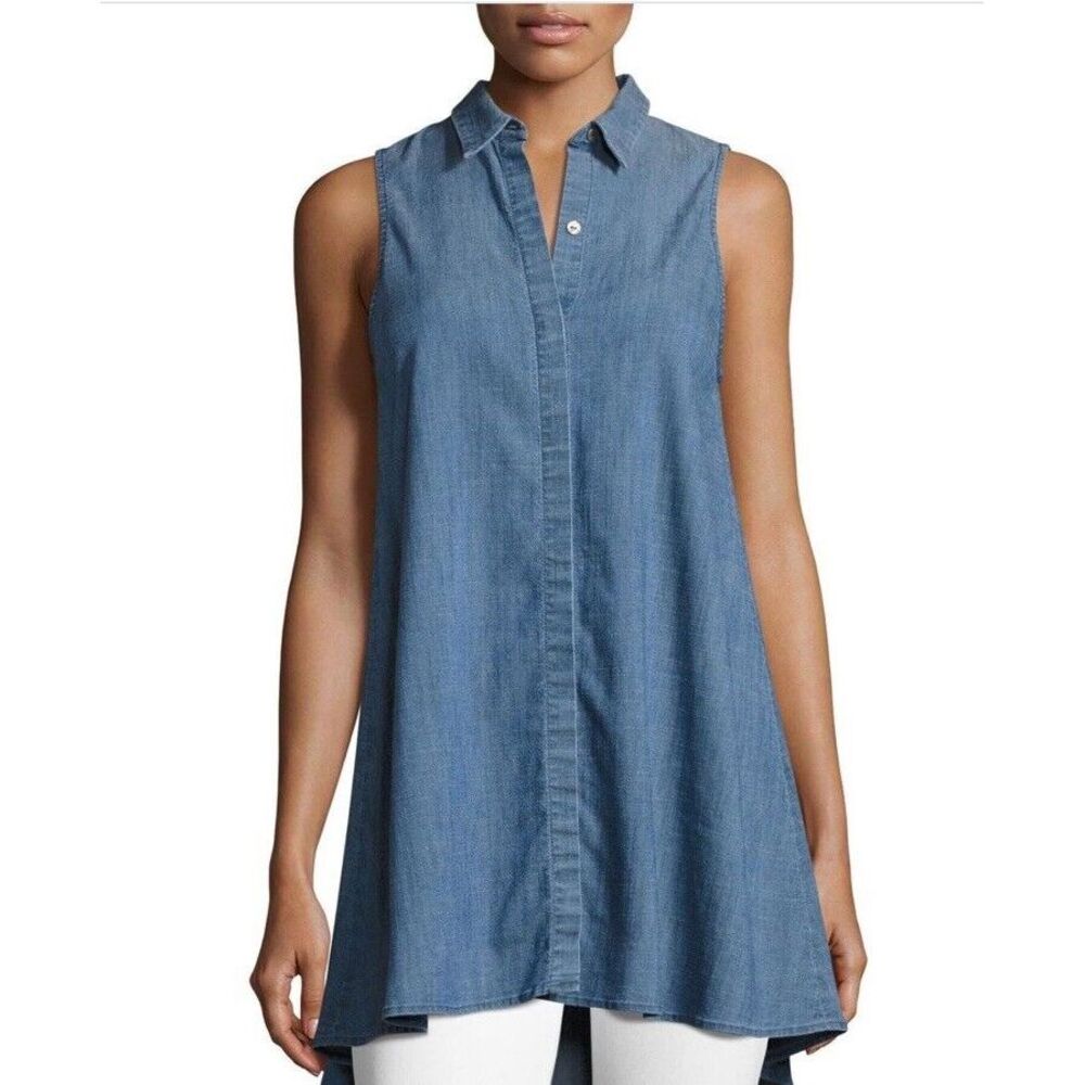 Alice + Olivia Anisa Sleeveless Flowy Button-Down Tunic